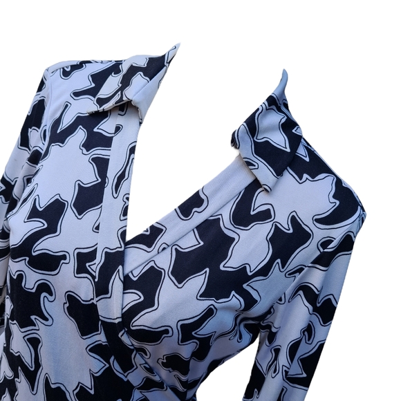 Diane Von Furstenberg DVF sz 12 Abigail Vintage 100% Silk Jersey Midi Wrap Dress - Picture 3 of 15